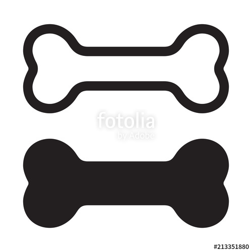 500x500 Bone Vector Logo Icon Dog Bone Illustration Character Cartoon