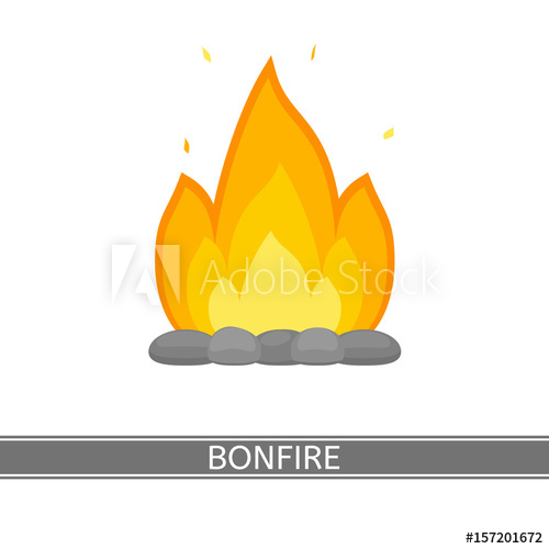 Bonfire Vector Illustration Campfire Surrounded With Stones 500x500 Bonfire Vector Illustration Campfire Surrounded With Stones