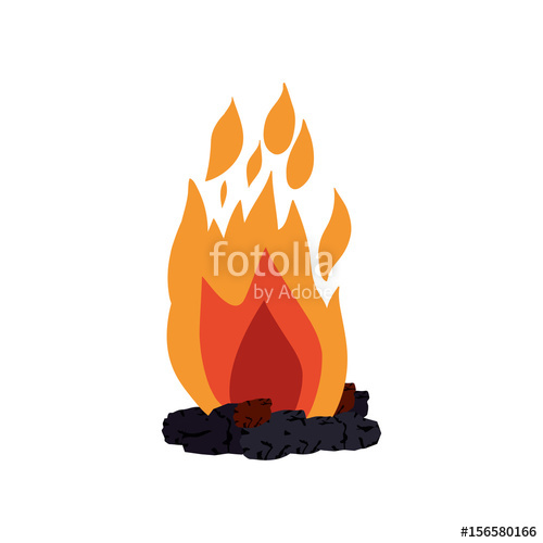 White Background With Hand Drawn Color Silhouette Of Bonfire 500x500 White Background With Hand Drawn Color Silhouette Of Bonfire