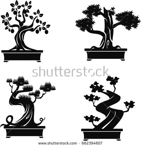 450x470 Bonsai Tree Silhouette Png