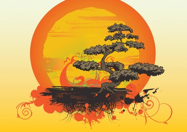 600x423 Bonsai Tree Vector Free Vector In Adobe Illustrator