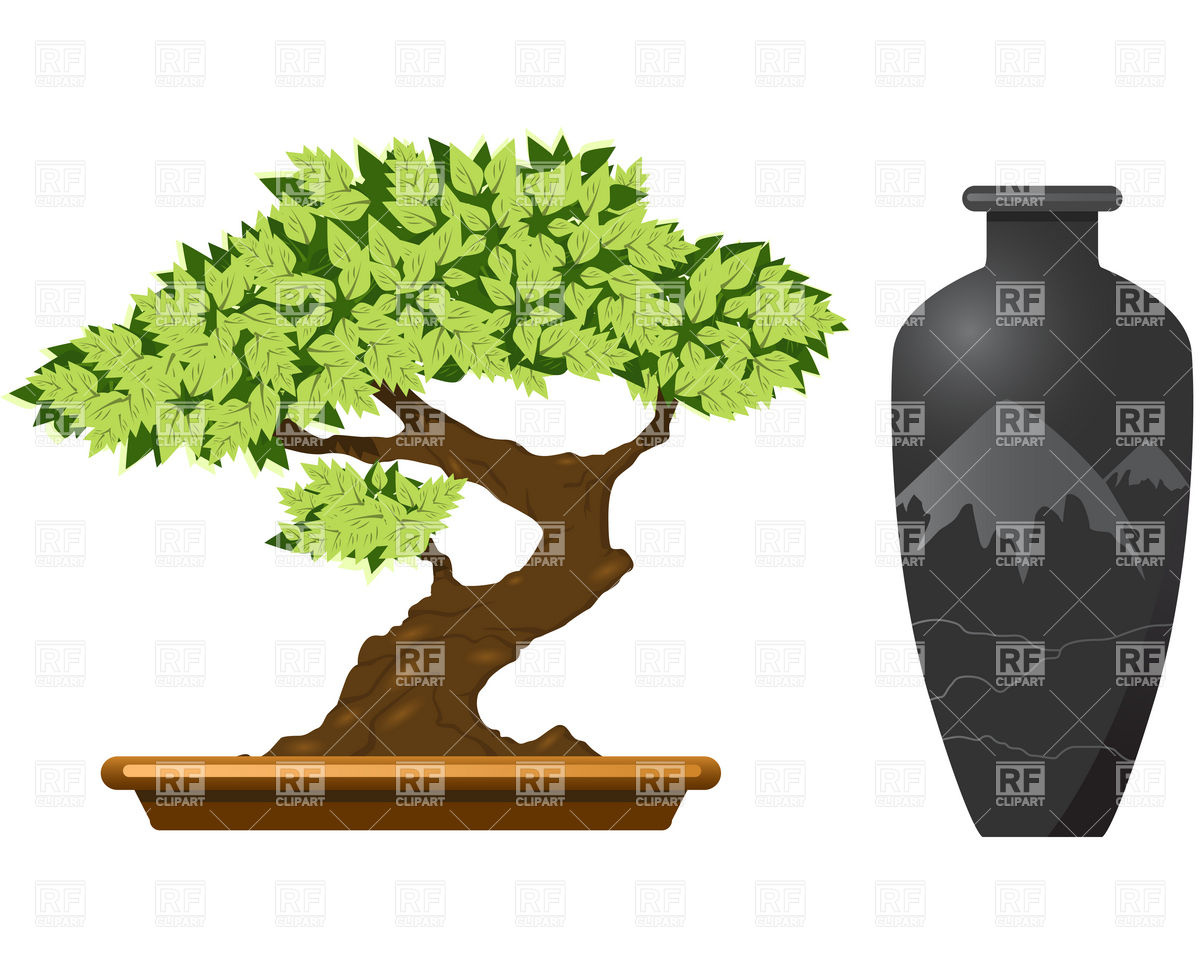 1200x960 Japanese Bonsai Tree And Vase Vector Image Of Plants And Animals