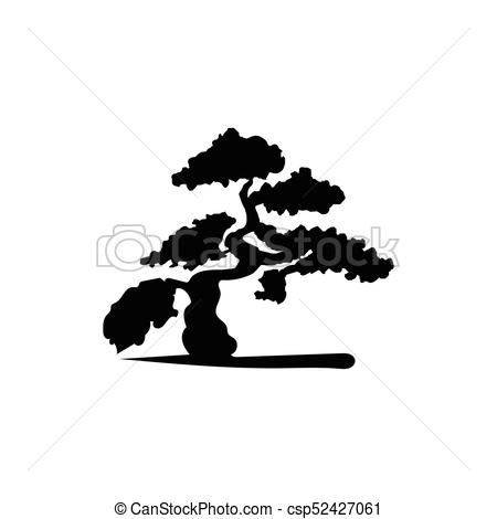 450x470 Vector Silhouette Of Bonsai Tree