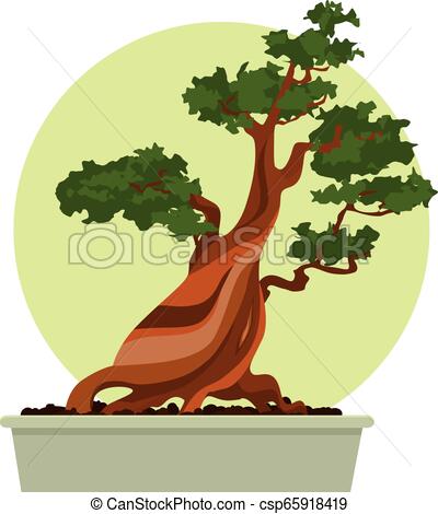 400x470 Bonsai Tree Vector Illustration
