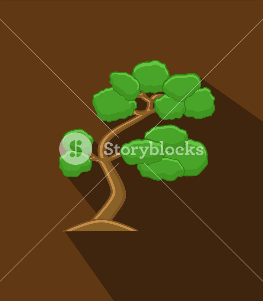 871x1000 Green Bonsai Tree Vector Illustration Royalty Free Stock Image