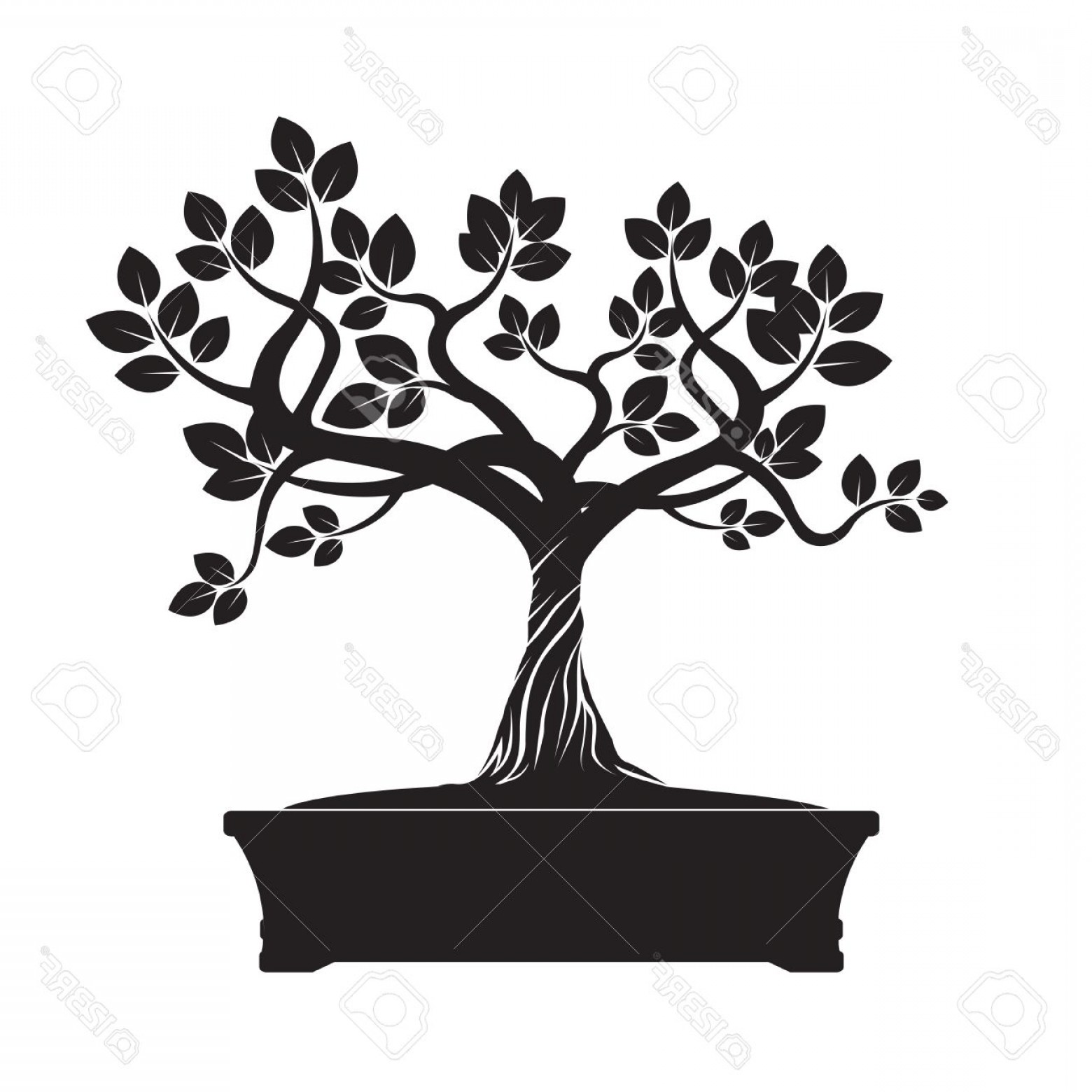1560x1560 Photostock Vector Black Bonsai Tree Vector Illustration Geekchicpro