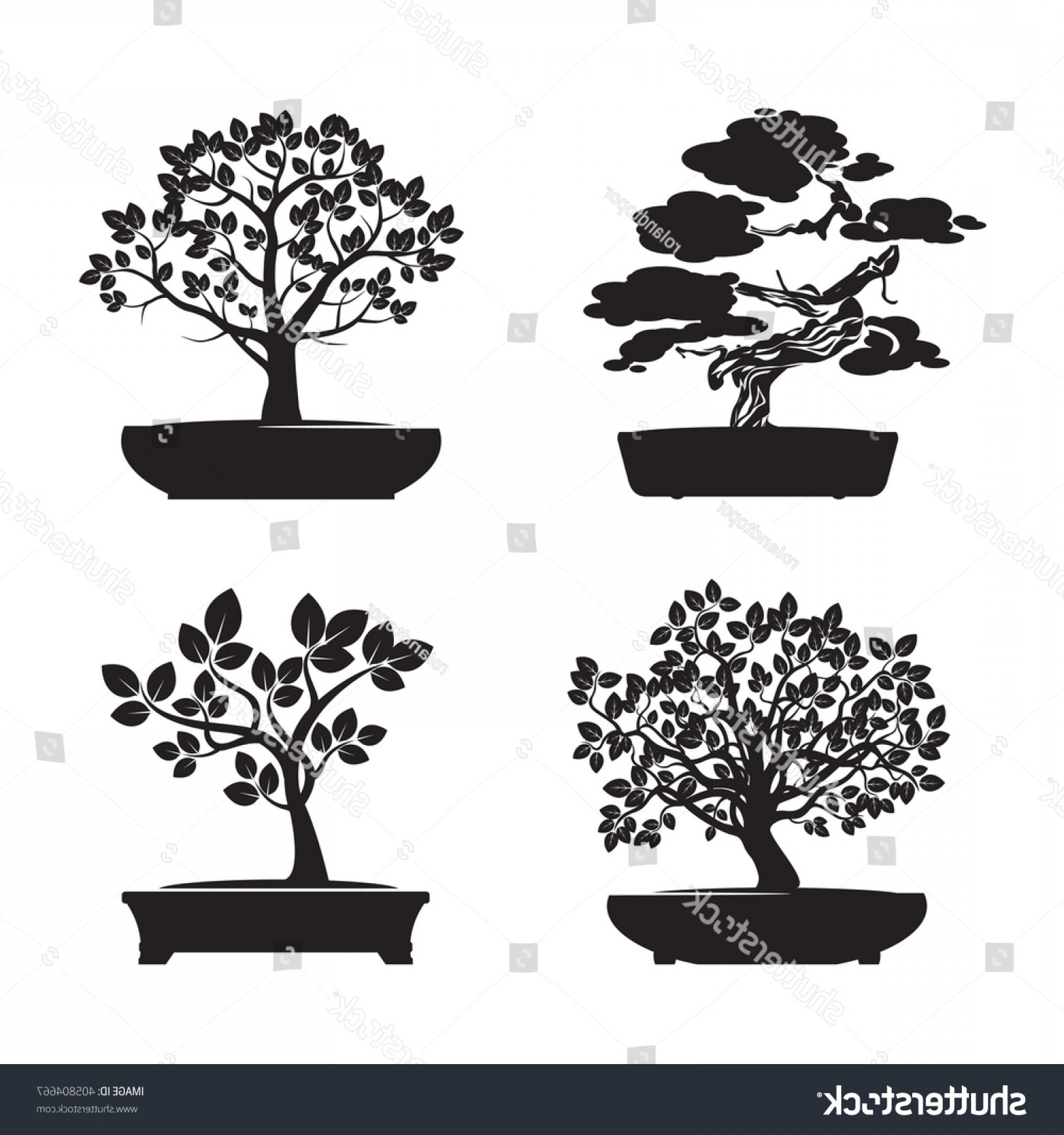 1800x1920 Set Black Bonsai Trees Vector Illustration Geekchicpro