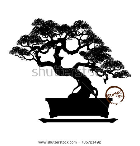450x470 Bonsai Tree Silhouette Png