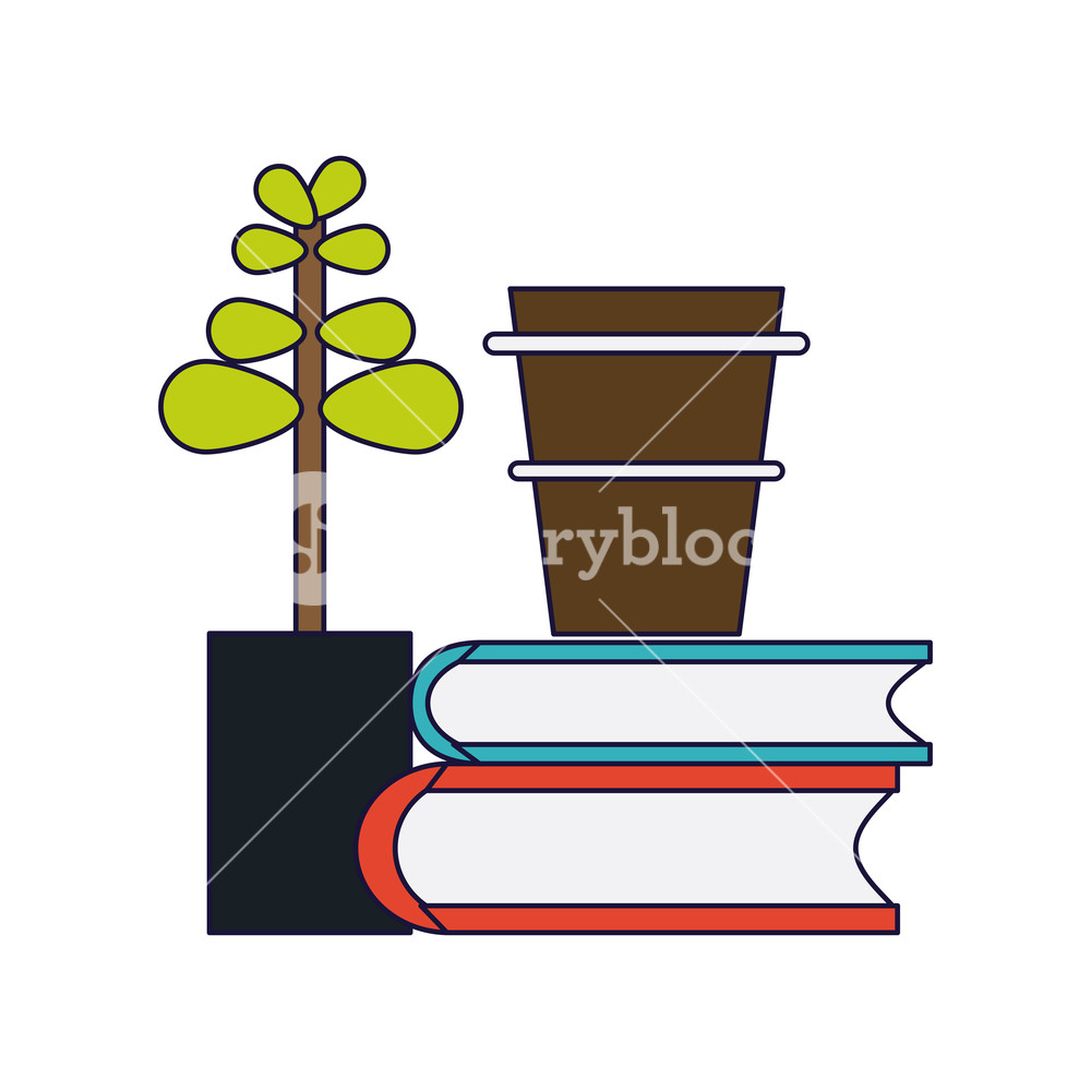 Books Coffee And Bonsai Vector Illustration Graphic Design Royalty 1000x1000 Books Coffee And Bonsai Vector Illustration Graphic Design Royalty