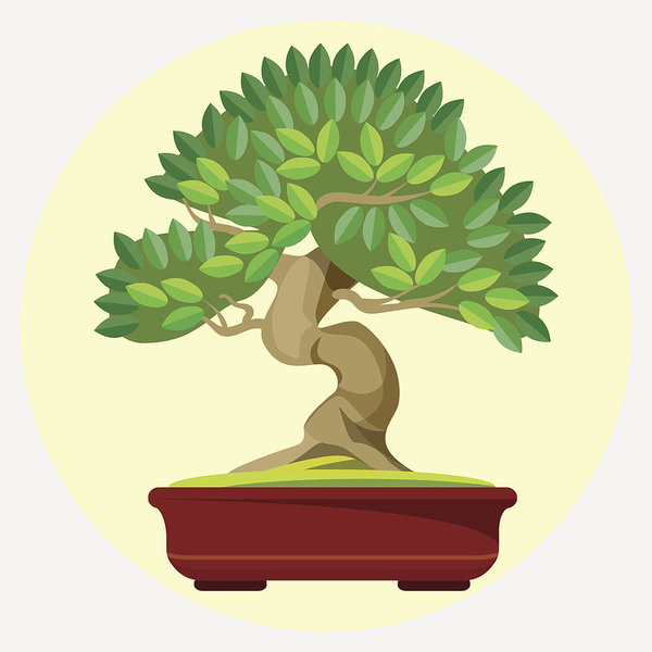 Bonsai Japanese Art Form Using Trees Grown In Container Vector Art 600x600 Bonsai Japanese Art Form Using Trees Grown In Container Vector Art