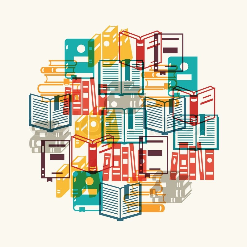 800x800 Education Background With Books In Stock Vector Colourbox