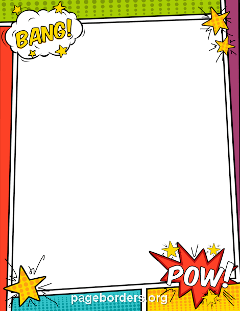 470x608 Comic Book Border Clip Art