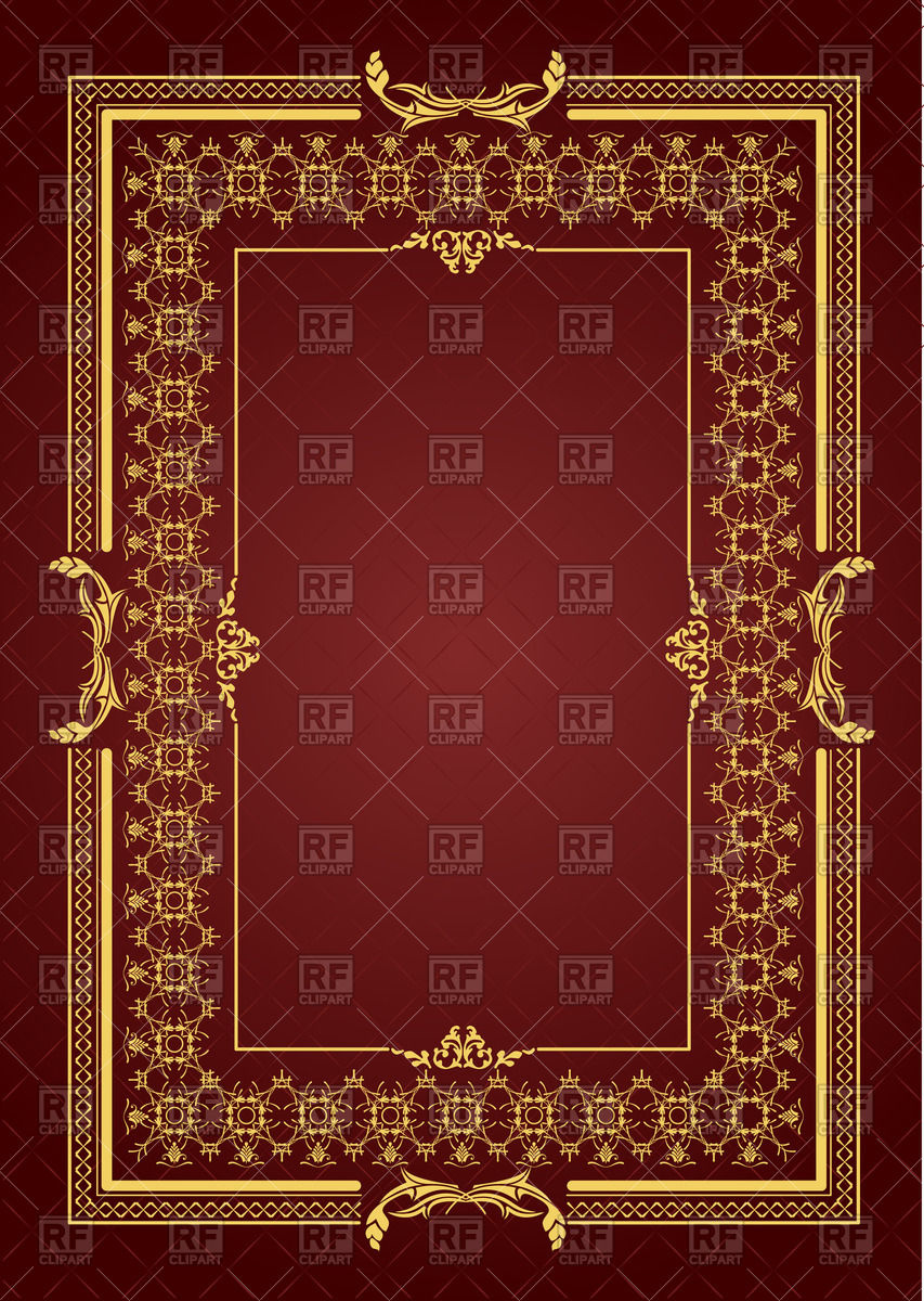 853x1200 Graceful Square Frame For Book Cover With Ornamental Border Vector