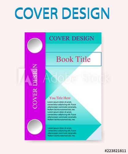 417x500 Book Cover Design Template Geometry Vector Illustration