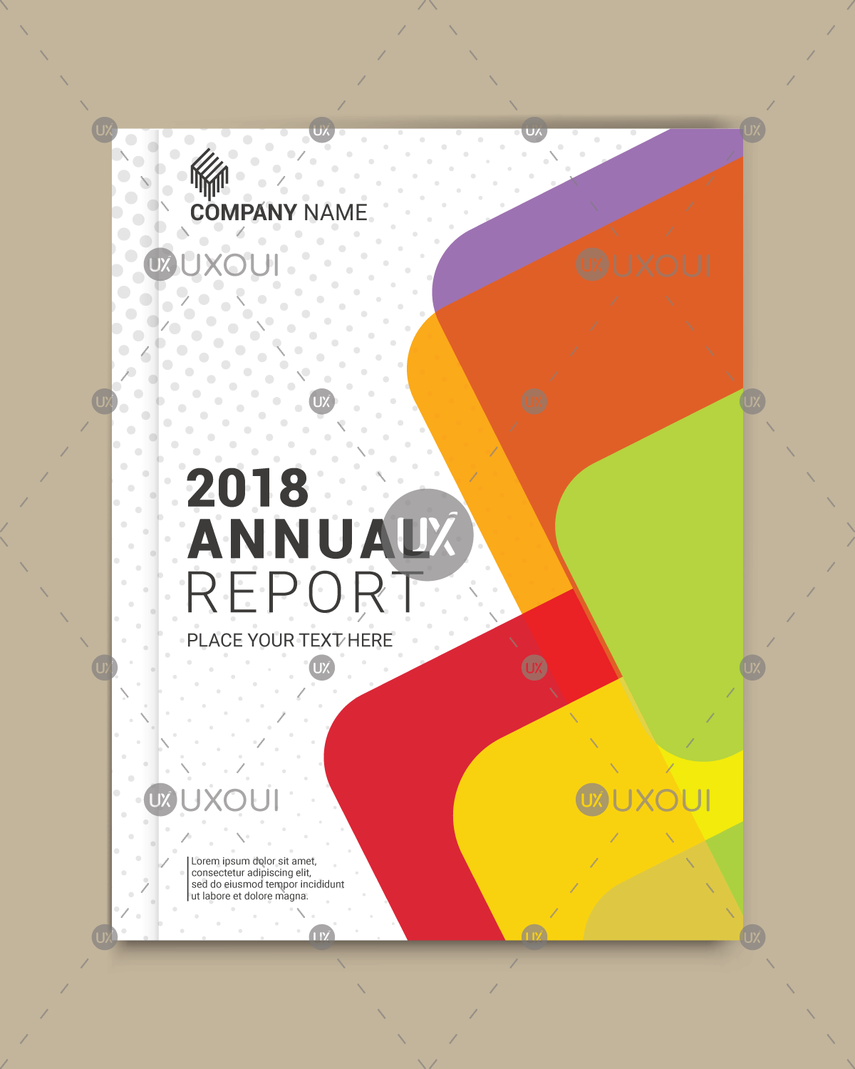 1200x1500 Modern White And Abstract Colorful Book Cover Design Template