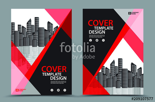 500x329 Red Cover Template Vector, Book Cover Design Template