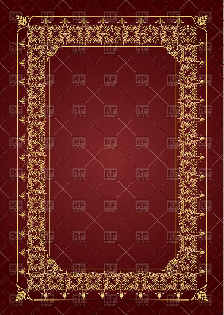 Golden Frame With Decorative Border For Book Cover Vector Image 853x1200 Golden Frame With Decorative Border For Book Cover Vector Image