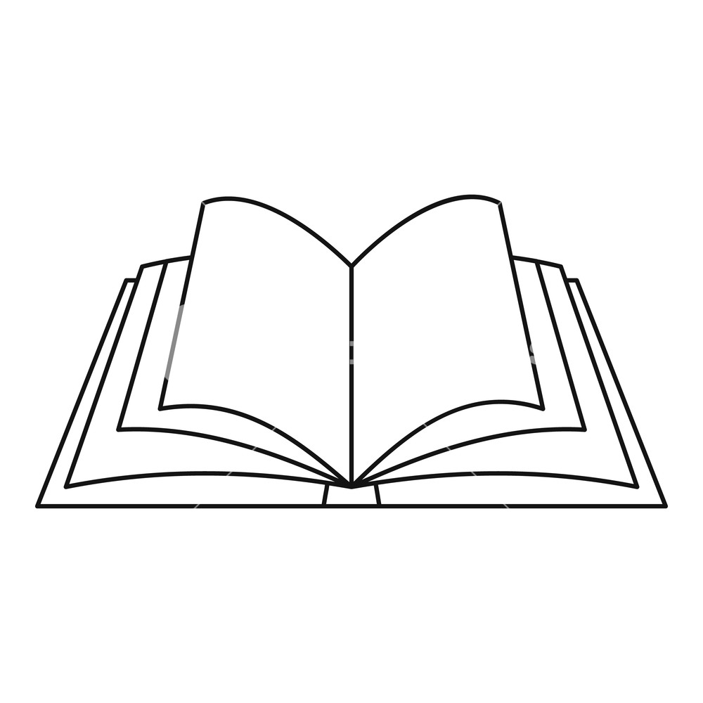 1000x1000 Open Book Icon Outline Illustration Of Open Book Vector Icon