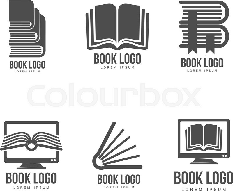 800x657 Set Of Black And White Book Logo Stock Vector Colourbox