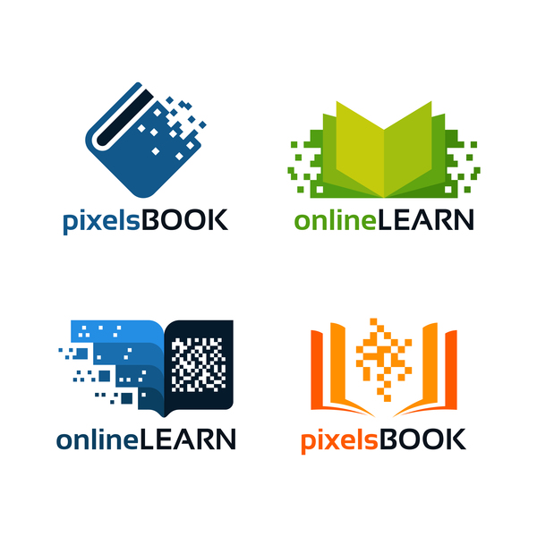 600x600 Pixels Book With Online Learn Logo Vector Free Download