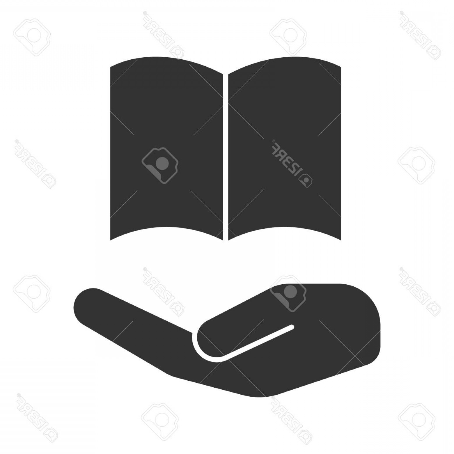 Photostock Vector Open Hand With Book Glyph Icon Library 1560x1560 Photostock Vector Open Hand With Book Glyph Icon Library