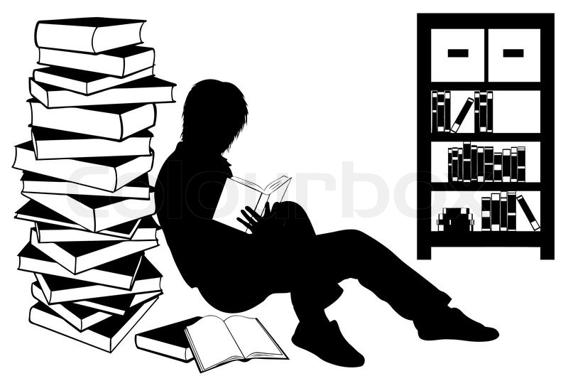 Silhouette Of A Girl Reading A Book Stock Vector Colourbox 800x536 Silhouette Of A Girl Reading A Book Stock Vector Colourbox