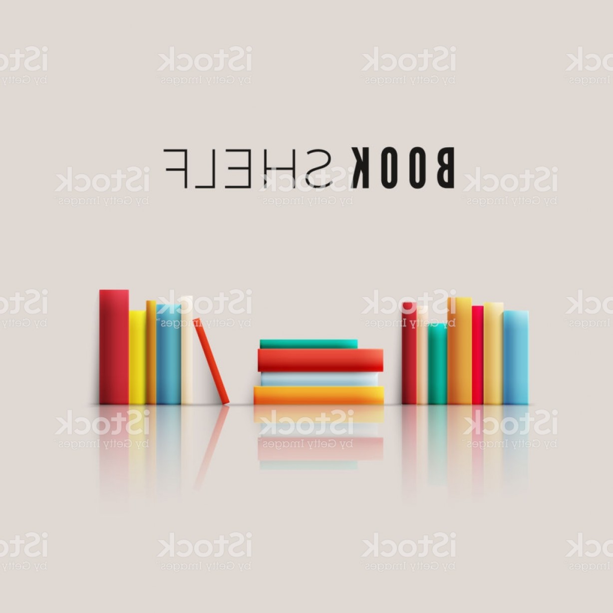 Stack Of Books With Reflection Books Spine In Retro Color Vector 1228x1228 Stack Of Books With Reflection Books Spine In Retro Color Vector