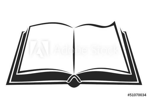 500x334 Black Silhouette Of Open Book Vector Illustration