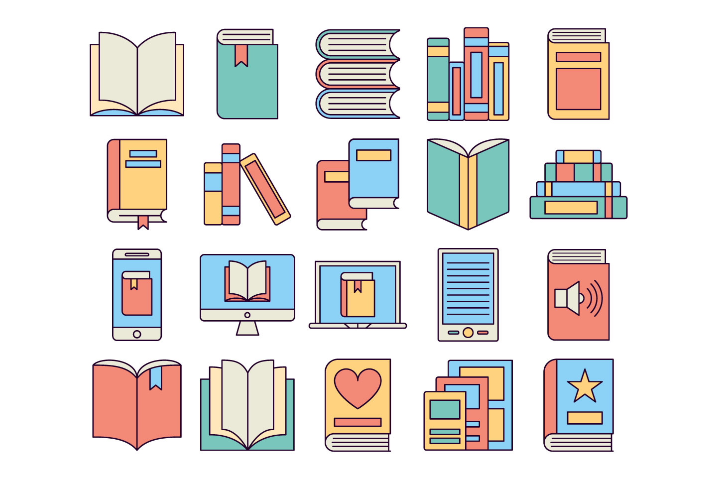 1440x960 Book Vector Free Icons Set