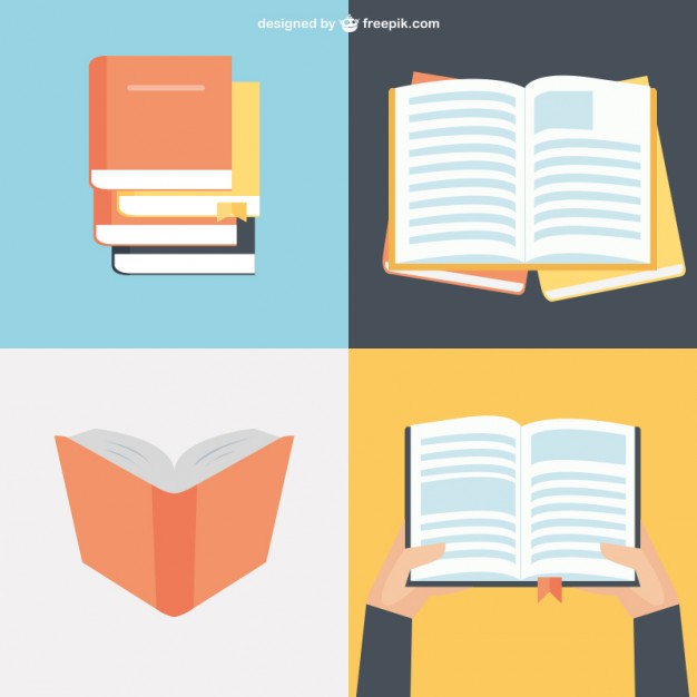 626x626 Book Collection In Flat Design Free Vector