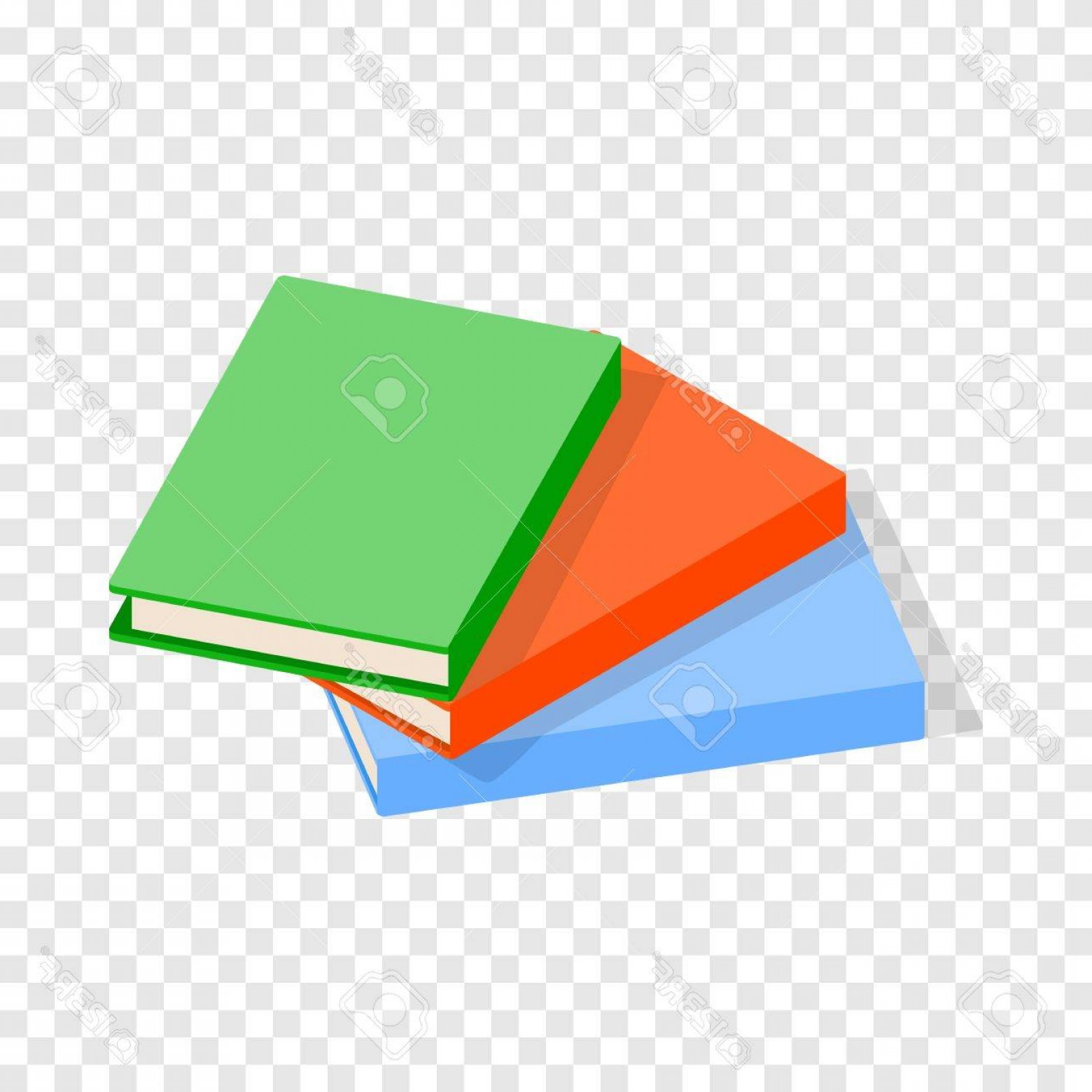 1560x1560 Photostock Vector Three Thin Books Isometric Icon D