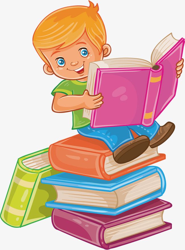 650x878 Sit In A Book Read A Book, Vector Png, Lovely Children, Cartoon