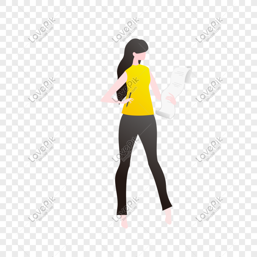 860x860 Flat Wind Simple Character Bookkeeping Vector Download Png