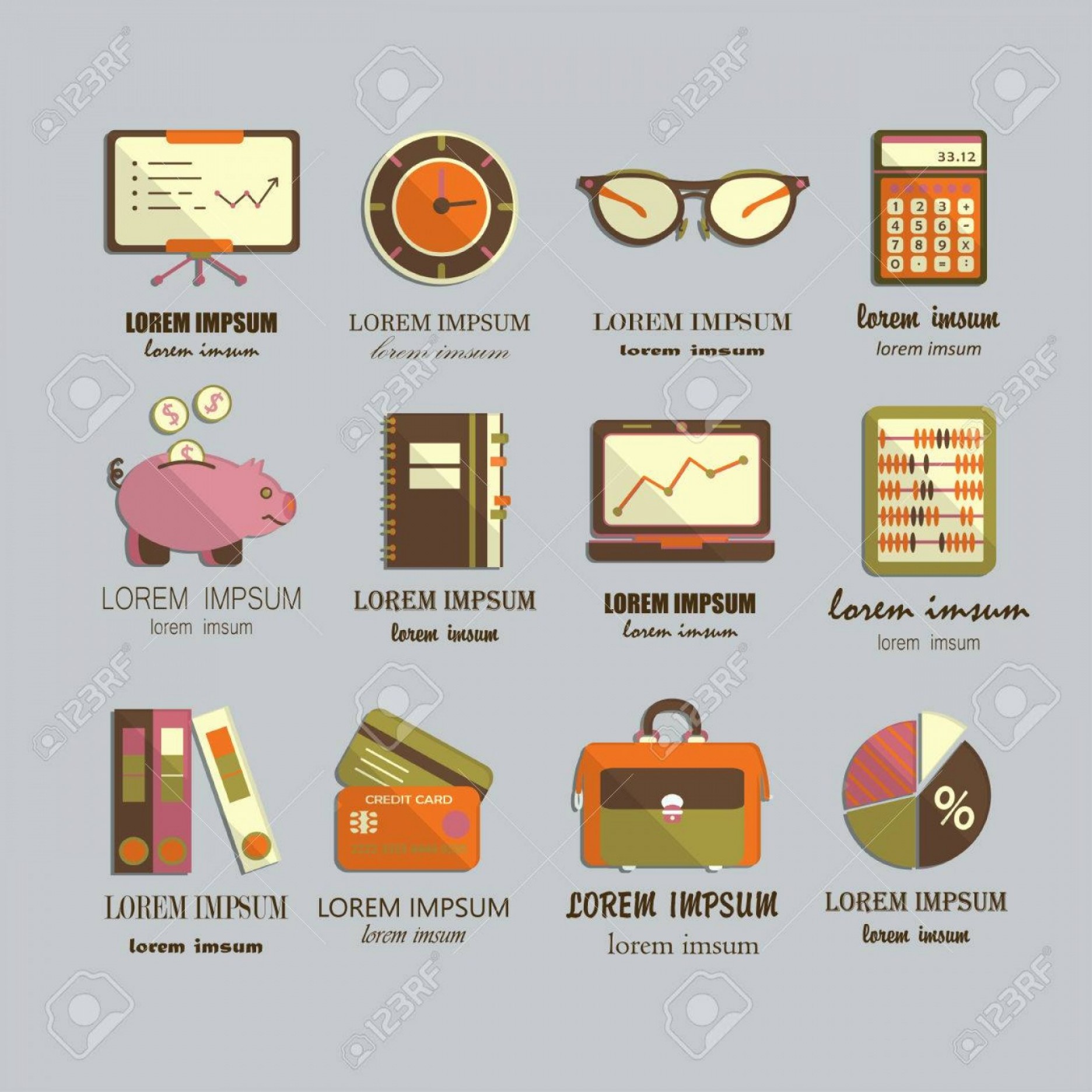 1872x1872 Photostock Vector Bookkeeping Vector Flat Icons Finance Accounting