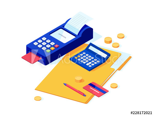 500x375 Accounting And Bookkeeping Vector Isometric Illustration