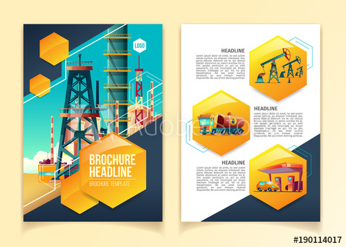 500x357 Oil Industry Brochure Template Vector Illustration For Oil