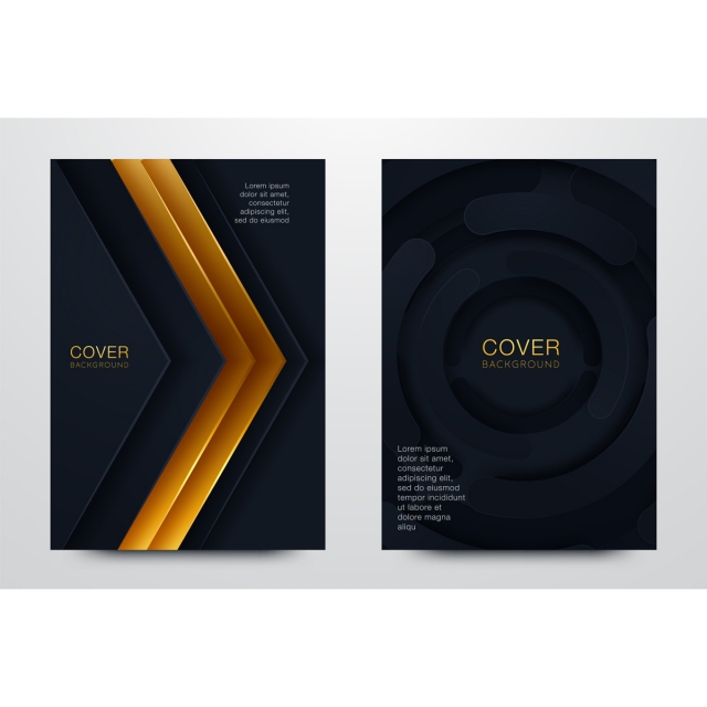 640x640 Set Black Cover Design Vector Illustration Brochure Flyer Annual