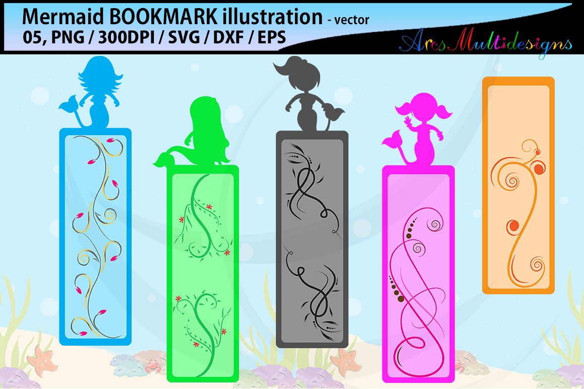 1158x772 Mermaid Bookmark Clipart Illustration Water Girls Bookmark