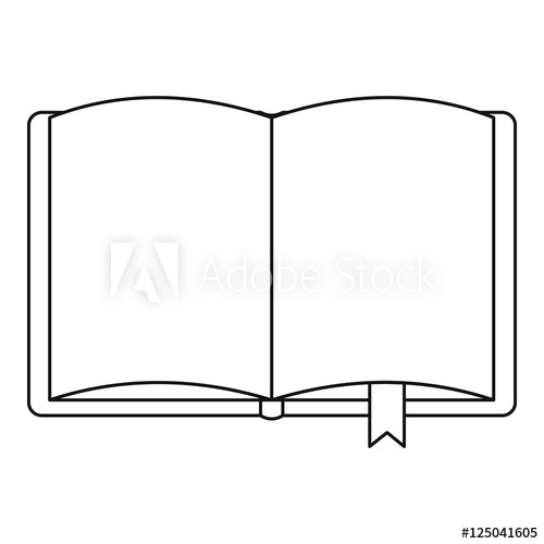 500x500 Open Book With Bookmark Icon Outline Illustration Of Open Book