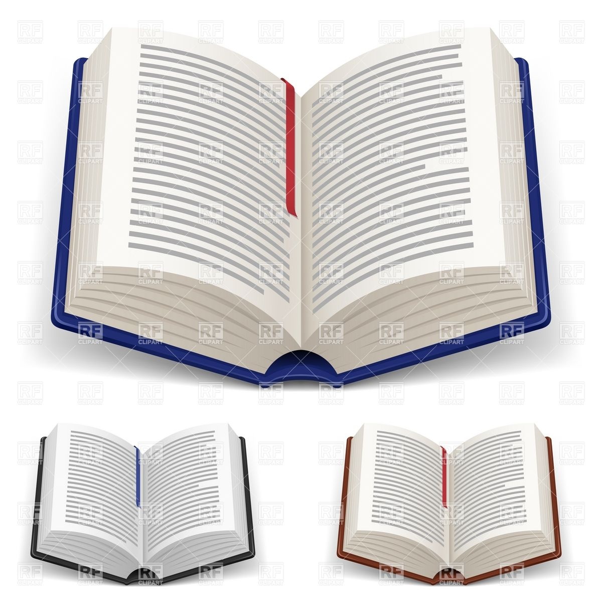 1200x1200 Open Hardcover Books With Bookmark Vector Image Of Objects Dvarg