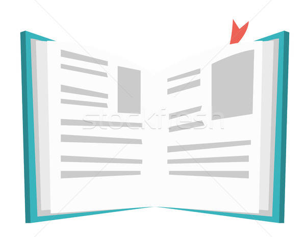 600x465 Opened Book With Bookmark Vector Illustration Vector Illustration