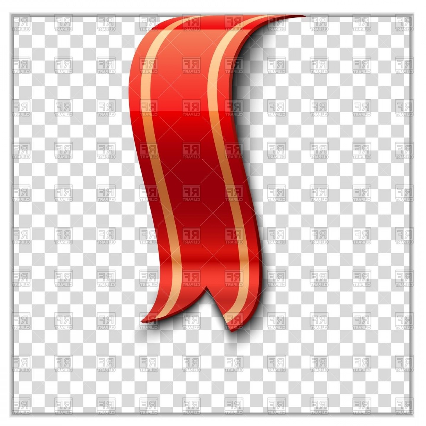 1440x1440 Bookmark Decorative Red Ribbon With Golden Stripes Vector Clipart