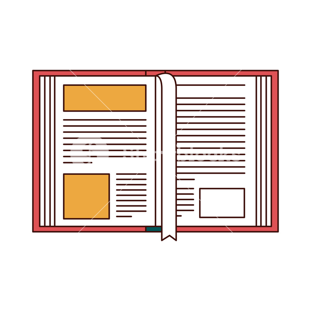 1000x1000 Silhouette Color Sections Of Open Book With Bookmark Vector