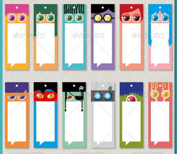 585x508 Bookmark Design Template Free Vector Format