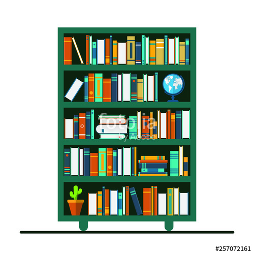 500x500 Bookshelf Vector Illustration In Flat Design Books Store Design