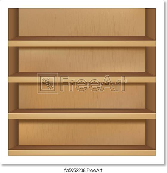 561x581 Free Art Print Of Wooden Empty Bookshelf Wooden Empty Bookshelf