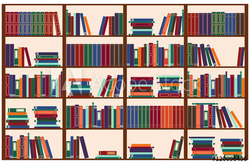 500x328 Bookshelf, Vector Illustration
