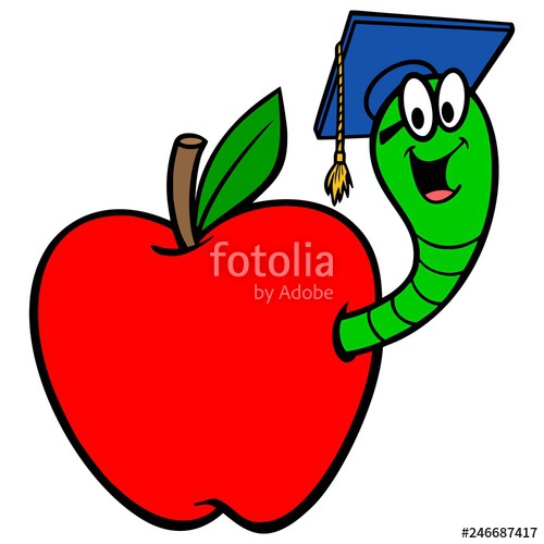 500x500 Bookworm In Apple