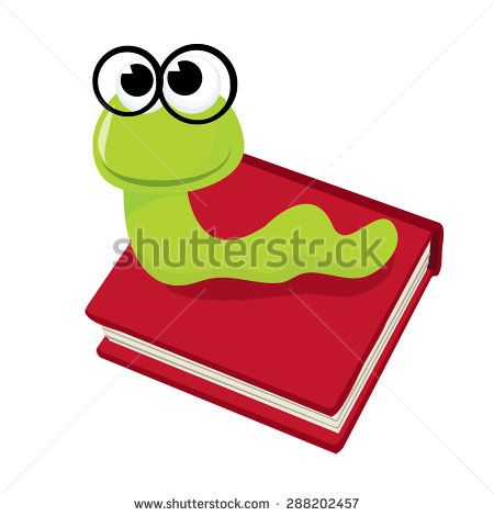450x470 Cartoon Cute Green Bookworm With Thick Black Rimmed Glasses