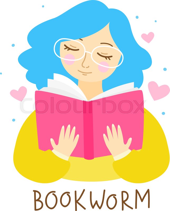 643x800 Cute Bookworm Girl Is Reading A Book Stock Vector Colourbox